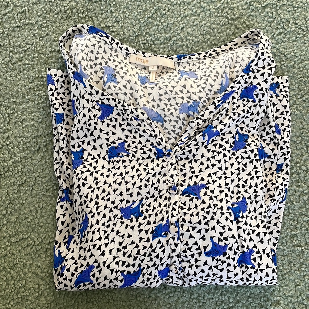 Maje beautiful print short sleeve blouse